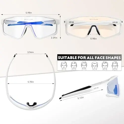 KAPVOE Photochromic Cycling Glasses Men Women Clear Mountain Bike Sunglasses MTB Sports Transition Triathlon Running - K93 - 4