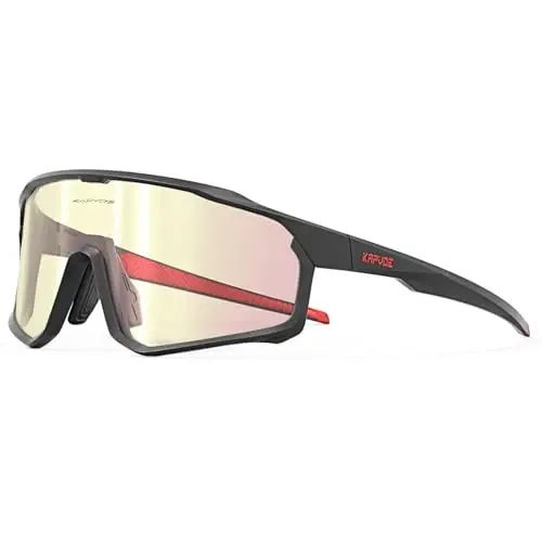 KAPVOE Photochromic Cycling Glasses Men Women Clear Mountain Bike Sunglasses MTB Sports Transition Triathlon Running - K93 - 1