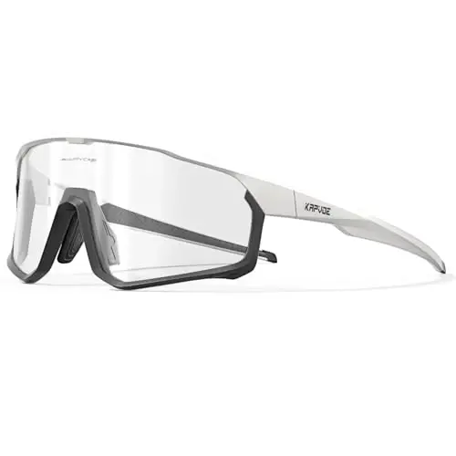 KAPVOE Photochromic Cycling Glasses Men Women Clear Mountain Bike Sunglasses MTB Sports Transition Triathlon Running - K93 - Modazone