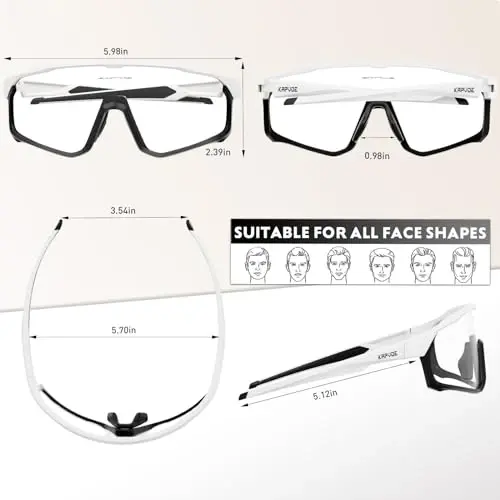 KAPVOE Photochromic Cycling Glasses Men Women Clear Mountain Bike Sunglasses MTB Sports Transition Triathlon Running - K93 - 4