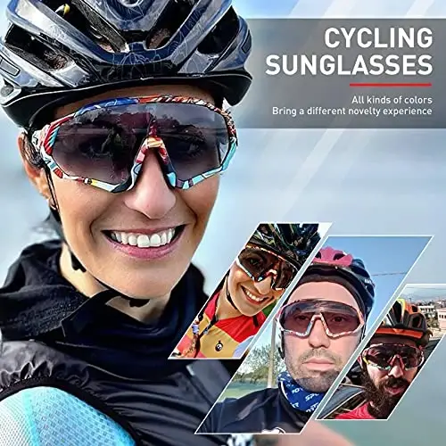 KAPVOE Photochromic Cycling Glasses Men Women Mountain Bike Sunglasses Clear MTB Bicycle Riding - 2