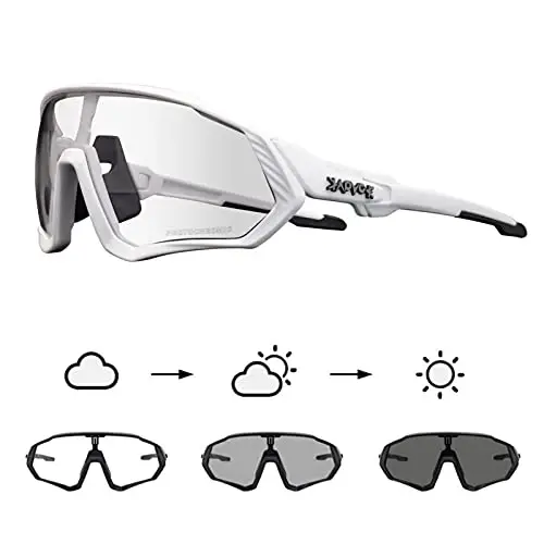 KAPVOE Photochromic Cycling Glasses Men Women Mountain Bike Sunglasses Clear MTB Bicycle Riding - K9408 