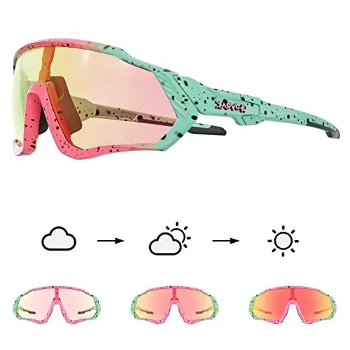 KAPVOE Photochromic Cycling Glasses Men Women Mountain Bike Sunglasses Clear MTB Bicycle Riding - K9408 