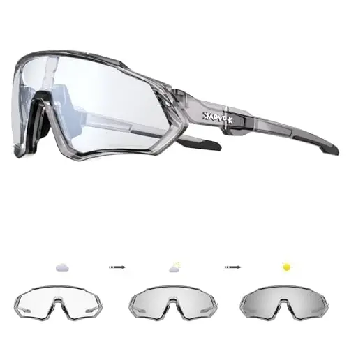 KAPVOE Photochromic Cycling Glasses Men Women Mountain Bike Sunglasses Clear MTB Bicycle Riding - K9408 