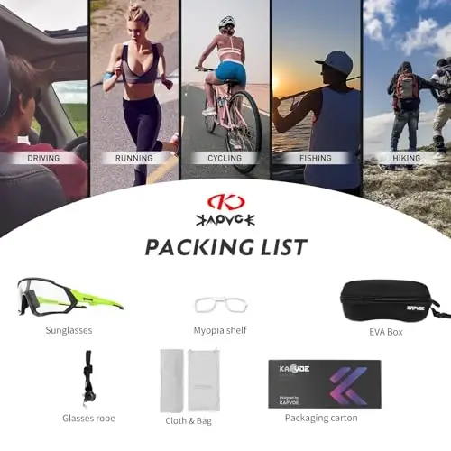 KAPVOE Photochromic Cycling Glasses Men Women Mountain Bike Sunglasses Clear MTB Bicycle Riding - K9408 - 6
