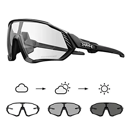 KAPVOE Photochromic Cycling Glasses Men Women Mountain Bike Sunglasses Clear MTB Bicycle Riding - K9408 - MODAZONE