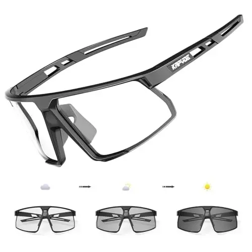 KAPVOE Photochromic Cycling Glasses Men Women Mountain Bike Sunglasses Clear MTB Sports Glasses Bicycle Triathlon Running - 1