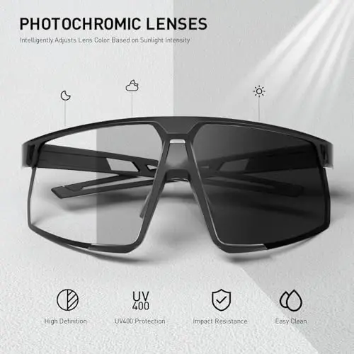 KAPVOE Photochromic Cycling Glasses Men Women Mountain Bike Sunglasses Clear MTB Sports Glasses Bicycle Triathlon Running - 3