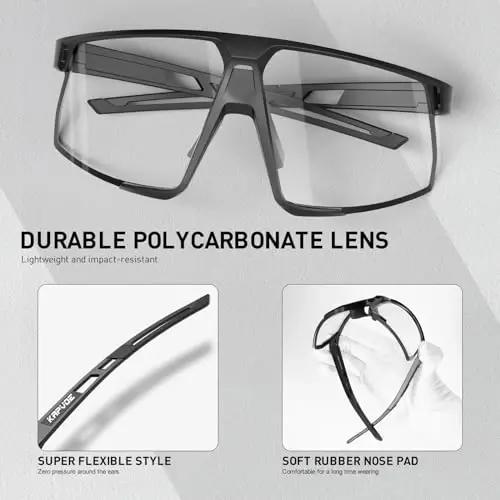 KAPVOE Photochromic Cycling Glasses Men Women Mountain Bike Sunglasses Clear MTB Sports Glasses Bicycle Triathlon Running - 7