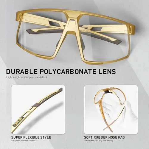 KAPVOE Photochromic Cycling Glasses Men Women Mountain Bike Sunglasses Clear MTB Sports Glasses Bicycle Triathlon Running - 4