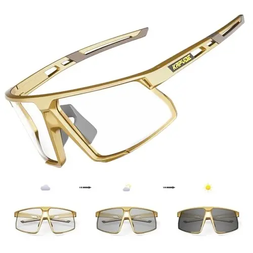 KAPVOE Photochromic Cycling Glasses Men Women Mountain Bike Sunglasses Clear MTB Sports Glasses Bicycle Triathlon Running - 1
