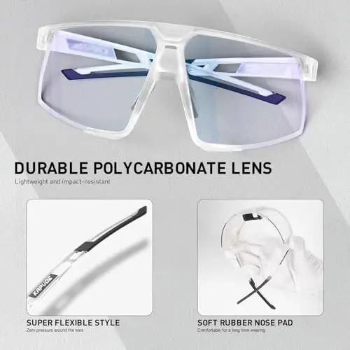 KAPVOE Photochromic Cycling Glasses Men Women Mountain Bike Sunglasses Clear MTB Sports Glasses Bicycle Triathlon Running - 4