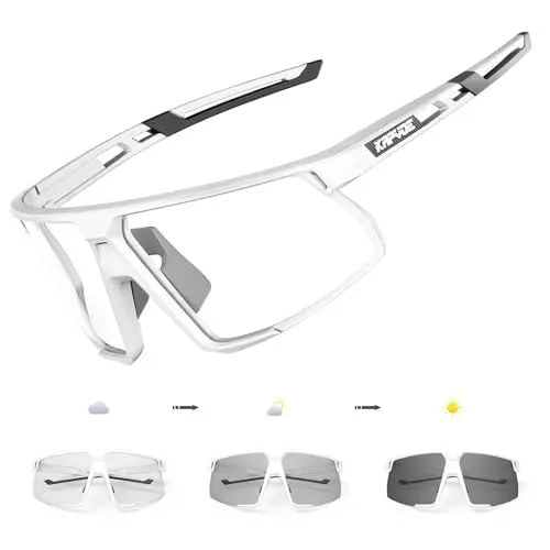KAPVOE Photochromic Cycling Glasses Men Women Mountain Bike Sunglasses Clear MTB Sports Glasses Bicycle Triathlon Running 