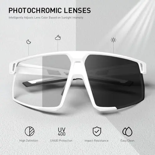 KAPVOE Photochromic Cycling Glasses Men Women Mountain Bike Sunglasses Clear MTB Sports Glasses Bicycle Triathlon Running - 3