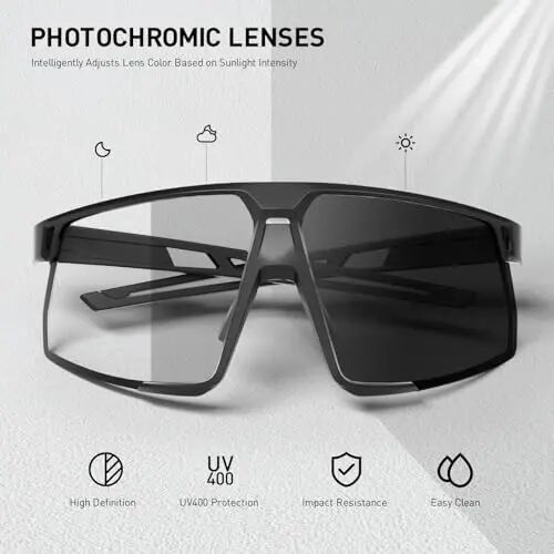 KAPVOE Photochromic Cycling Glasses Men Women Mountain Bike Sunglasses Clear MTB Sports Glasses Bicycle Triathlon Running - 3
