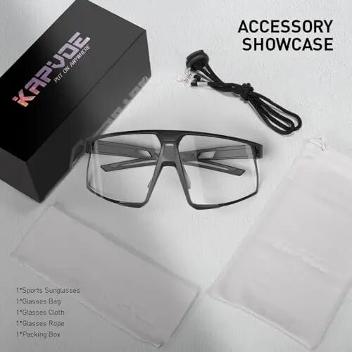 KAPVOE Photochromic Cycling Glasses Men Women Mountain Bike Sunglasses Clear MTB Sports Glasses Bicycle Triathlon Running - 6