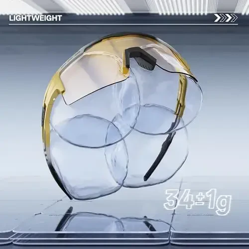 KAPVOE Photochromic Cycling Glasses Mountain Bike Sunglasses Clear MTB Bicycle Riding Baseball Running Golf for Men Women K75 - 6