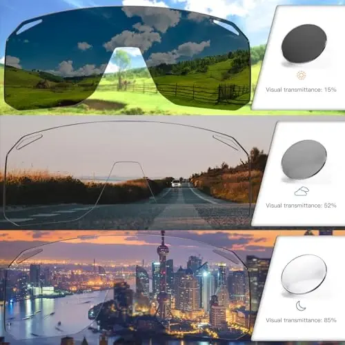 KAPVOE Photochromic Cycling Glasses Sports Sunglasses for Men Women Mountain Bike Sunglasses Clear MTB Bicycle Riding K62 - 3