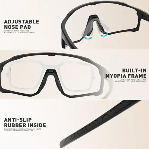 KAPVOE Photochromic Velosiped Ko'zoynaklar Erkaklar Ayollar Shaffof Tog' Velosipedi Quyoshdan Saqlaydigan Ko'zoynaklar MTB Sport Tranzitsiya Triatlon Yugurish - K93 - 3