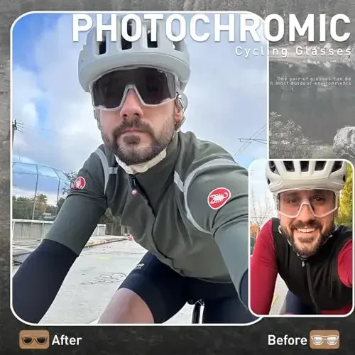 KAPVOE Photochromic Velosiped Ko'zoynaklar Erkaklar Tog' Velosiped Quyoshdan saqlaydigan ko'zoynaklar Ayollar Shaffof MTB Sport Ko'zoynaklar Velosiped Triatlon K180 - KAPVOE (1)