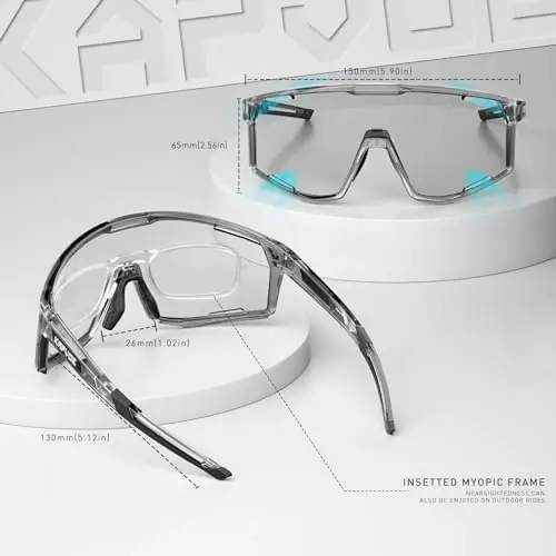 KAPVOE Photochromic Velosiped Ko'zoynaklar Erkaklar Tog' Velosiped Quyoshdan saqlaydigan ko'zoynaklar Ayollar Shaffof MTB Sport Ko'zoynaklar Velosiped Triatlon K180 - 5