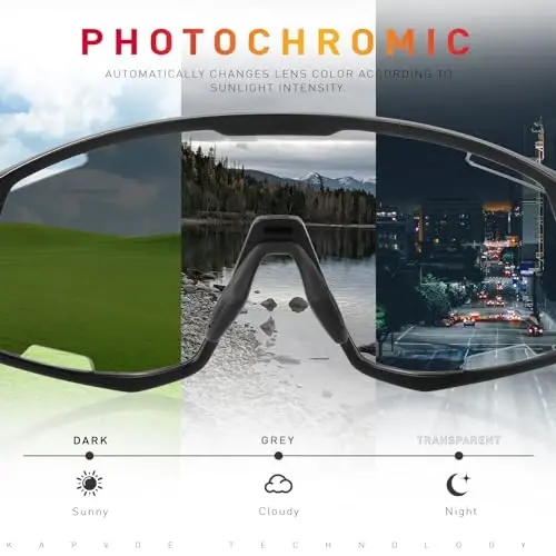 KAPVOE Photochromic Velosiped Ko'zoynaklar Erkaklar Tog' Velosiped Quyoshdan saqlaydigan ko'zoynaklar Ayollar Shaffof MTB Sport Ko'zoynaklar Velosiped Triatlon K180 - 6