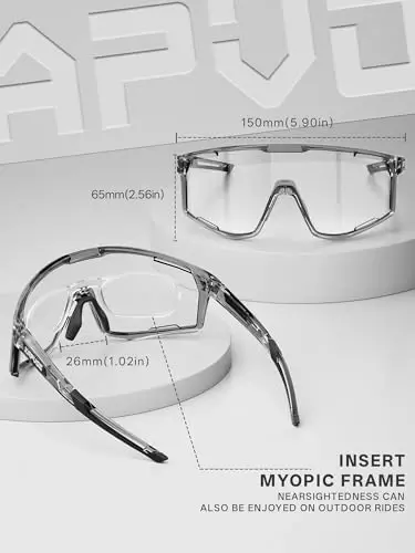 KAPVOE Photochromic Velosiped Ko'zoynaklar Erkaklar Tog' Velosiped Quyoshdan saqlaydigan ko'zoynaklar Ayollar Shaffof MTB Sport Ko'zoynaklar Velosiped Triatlon K180 - 4