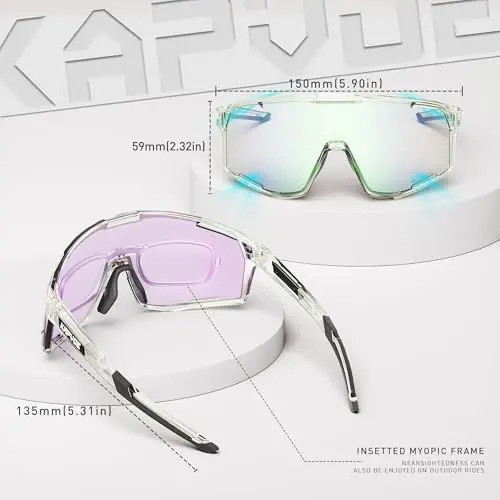 KAPVOE Photochromic Velosiped Ko'zoynaklar Erkaklar Tog' Velosiped Quyoshdan Saqlaydigan Ko'zoynaklar Ayollar Shaffof MTB Sport Ko'zoynaklari Velosiped Triatlon K180 - 5