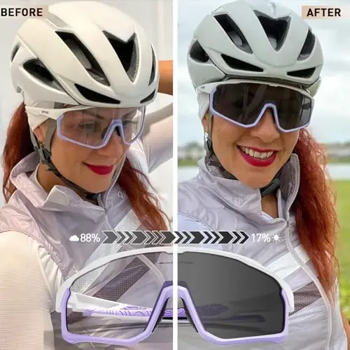 KAPVOE Photochromic Velosiped Ko'zoynaklari Erkaklar Ayollar Shaffof Tog' Velosiped Quyoshdan Saqlaydigan Ko'zoynaklar MTB Sport Tranzisyon Triatlon Yugurish - K93 - 2