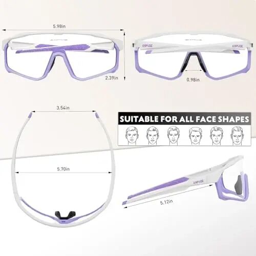 KAPVOE Photochromic Velosiped Ko'zoynaklari Erkaklar Ayollar Shaffof Tog' Velosiped Quyoshdan Saqlaydigan Ko'zoynaklar MTB Sport Tranzisyon Triatlon Yugurish - K93 - 3
