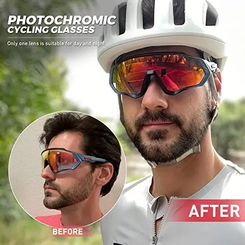 KAPVOE Photochromic Velosiped Ko'zoynaklari Erkaklar Ayollar Tog' Velosiped Quyosh Ko'zoynaklari Shaffof MTB Velosiped Haydash - K9408 - 2