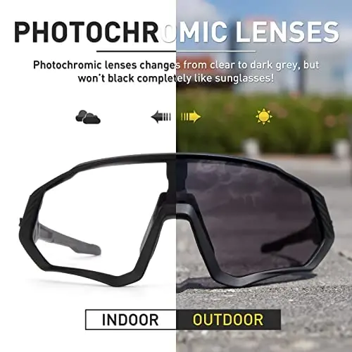 KAPVOE Photochromic Velosiped Ko'zoynaklari Erkaklar Ayollar Tog' Velosiped Quyoshdan Saqlaydigan Ko'zoynaklar MTB Velosiped Haydash - K9408 - 3