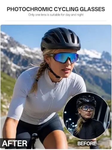 KAPVOE Photochromic Velosiped Ko'zoynaklari Erkaklar Ayollar Tog' Velosiped Quyoshdan saqlaydigan ko'zoynaklar Shaffof MTB Velosiped Haydash - K9408 - 3