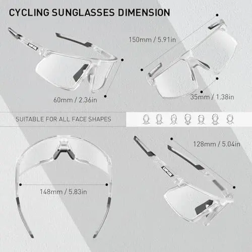 KAPVOE Photochromic Velosiped ko'zoynaklari Erkaklar Ayollar Tog' Velosiped Quyoshdan saqlaydigan ko'zoynaklar Toza MTB Sport Ko'zoynaklar Velosiped Triatlon Yugurish - 5
