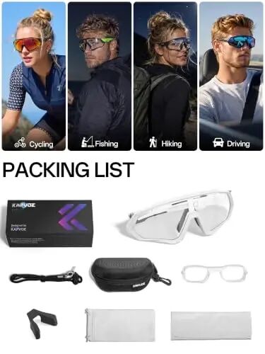 KAPVOE Photochromic Velosiped Ko'zoynaklari Erkaklar Ayollar Tog' Velosiped Quyoshdan Saqlaydigan Ko'zoynaklar Toza MTB Velosipedda Uchish - K9408 - 5