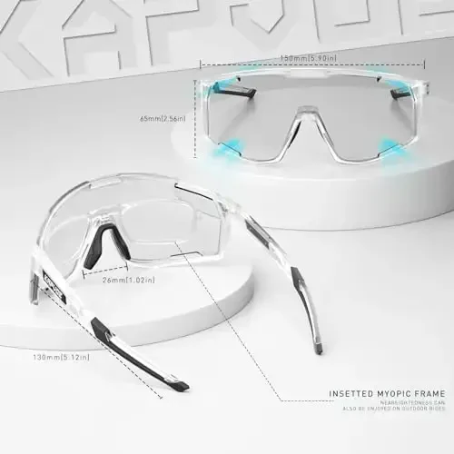 KAPVOE Photochromic Velosiped Ko'zoynaklari Erkaklar Tog' Velosiped Ko'zoynaklari Ayollar Shaffof MTB Sport Ko'zoynaklari Velosiped Triatlon K180 - 5