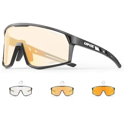 KAPVOE Photochromic Velosiped Ko'zoynaklari Erkaklar Tog' Velosiped Quyoshdan Saqlaydigan Ko'zoynaklar Ayollar Shaffof MTB Sport Ko'zoynaklari Velosiped Triatlon K180 