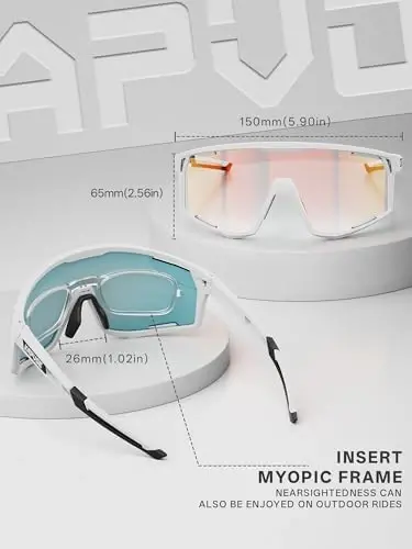 KAPVOE Photochromic Velosiped Ko'zoynaklari Erkaklar Tog' Velosiped Quyoshdan Saqlaydigan Ko'zoynaklar Ayollar Shaffof MTB Sport Ko'zoynaklari Velosiped Triatlon K180 - 5