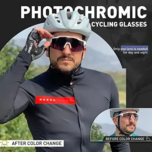 KAPVOE Photochromic Velosiped Ko'zoynaklari Tog' Velosipedi Quyoshdan Saqlaydigan Ko'zoynaklar Erkaklar va Ayollar uchun K75 uchun MTB Velosipedda Baseball Yugurish Golfini Oydinlashtiring - 2