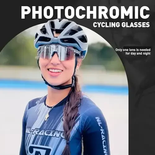 KAPVOE Photochromic Velosiped ko'zoynaklari Tog' velosipedi Quyoshdan saqlaydigan ko'zoynaklar Erkaklar va ayollar uchun tiniq MTB velosipedda beysbol o'ynash, yugurish golfi K75 - 6