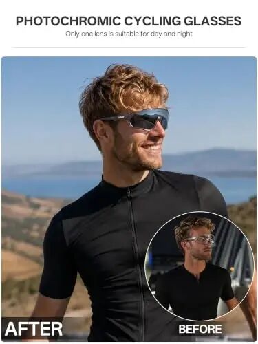 KAPVOE Photochromic Velosiped Ochki Erkaklar Ayollar Tog' Velosipedi Quyoshdan Saqlaydigan Ko'zoynaklar Toza MTB Velosipedda Uchish - K9408 - 3
