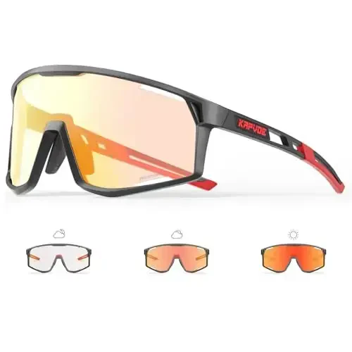 KAPVOE Photochromic Velosiped Ochki Erkaklar Tog' Velosiped Quyoshdan Saqlaydigan Ko'zoynak Ayollar Shaffof MTB Sport Ko'zoynak Velosiped Triatlon K180 