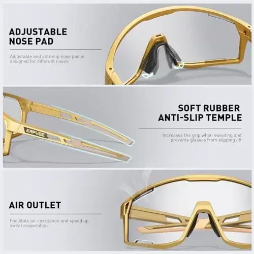 KAPVOE Photochromic Velosiped Ochki Erkaklar Tog' Velosiped Quyoshdan Saqlaydigan Ko'zoynaklar Ayollar Shaffof MTB Sport Ko'zoynak Velosiped Triatlon K180 - 4
