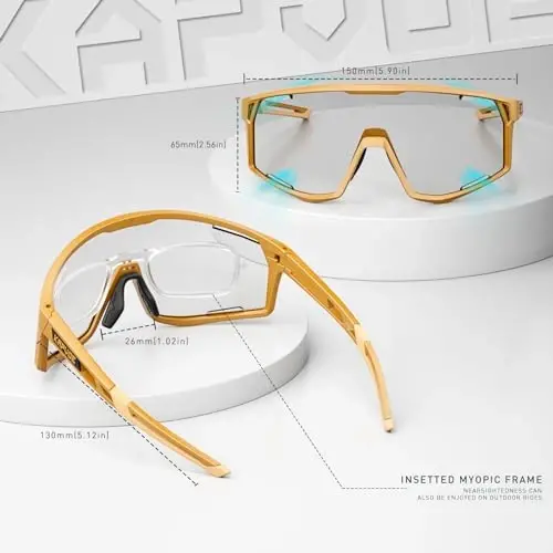KAPVOE Photochromic Velosiped Ochki Erkaklar Tog' Velosiped Quyoshdan Saqlaydigan Ko'zoynaklar Ayollar Shaffof MTB Sport Ko'zoynak Velosiped Triatlon K180 - 5