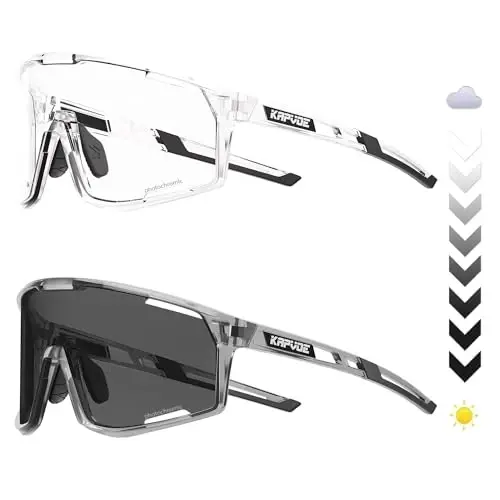 KAPVOE Photochromic Velosiped Ochki Erkaklar Tog' Velosiped Quyoshdan Saqlaydigan Ko'zoynaklar Ayollar Shaffof MTB Sport Ko'zoynaklar Velosiped Triatlon K180 