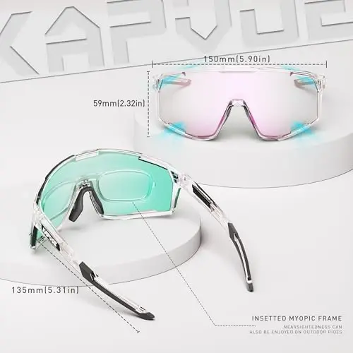 KAPVOE Photochromic Velosiped Ochki Erkaklar Tog' Velosiped Quyoshdan Saqlaydigan Ko'zoynaklar Ayollar Shaffof MTB Sport Ko'zoynaklari Velosiped Triatlon K180 - 4