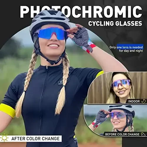 KAPVOE Photochromic Velosiped Ochki Tog' Velosiped Quyoshdan Saqlaydigan Ko'zoynaklar Toza MTB Velosipedda Beysbol Yugurish Golf Erkaklar Ayollar uchun K75 - Modazone (1)