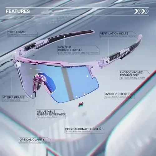 KAPVOE Photochromic Velosiped Ochki Tog' Velosiped Quyoshdan Saqlaydigan Ko'zoynaklar Toza MTB Velosipedda Beysbol Yugurish Golf Erkaklar Ayollar uchun K75 - 3