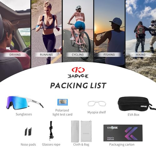 KAPVOE Polarized Glasses With 1 Lens Or 4 Lens UV Protection for Women Men Cycling Sunglasses Tr90 Frame Sports Bike K9022 - 6