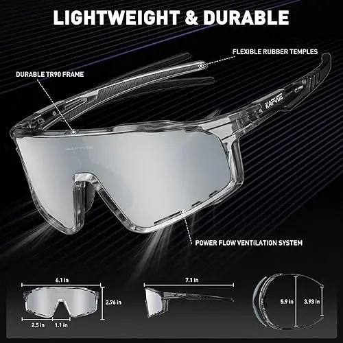 KAPVOE Polarized Cycling Glasses Men Women Mountain Bike Glasses MTB Riding TR90 Sport Sunglasses Running Bicycle K76 - 8
